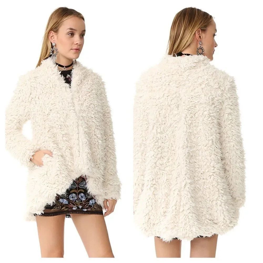 Free People Flared & Fluffy Jacket Sz Extra Small